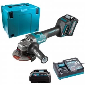 Image of Makita GA005 40V Max XGT Cordless Angle Grinder 125mm 1 x 2.5ah Li-ion Charger Case