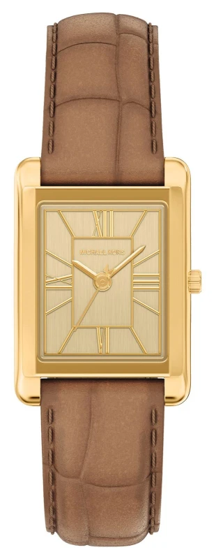 Image of Michael Kors MK7584 Essex (26mm) Gold Dial / Brown Leather Watch
