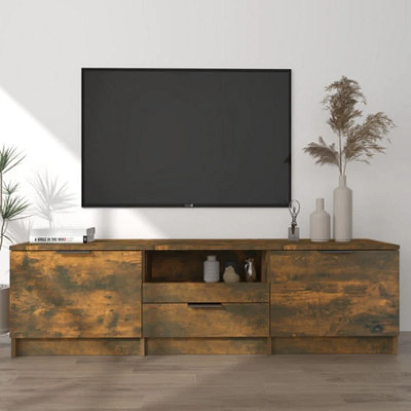 Image of Vidaxl TV Cabinet Smoked Oak 140X35X40 Cm Engineered Wood