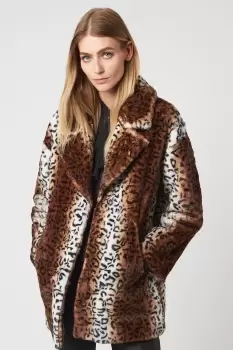 Image of Leopard Faux Fur Coat