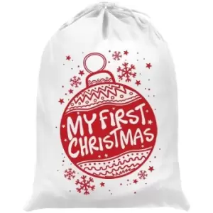 Image of Grindstore My First Christmas Bauble Santa Sack (One Size) (White/Red) - White/Red