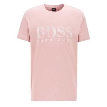 Image of Hugo Boss Crew Neck Large Logo T-Shirt Pink Size L Men
