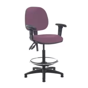 Image of Dams MTO Jota Draughtsmans Chair with Adjustable Arms - Diablo Pink