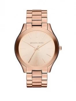 Image of Michael Kors Blush Dial Soft Pink Ip Stainless Steel Bracelet Ladies Watch