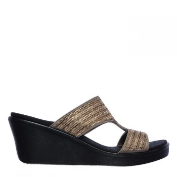 Image of Skechers Rumble On Bling Gal Womens Sandals - Gold