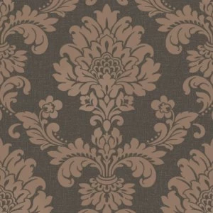 Image of Fine Decor Fine Decor Quartz Damask Wallpaper - Bronze