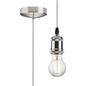 Image of Knightsbridge - 1.8m E27 Vintage Pendant Set - Brushed Chrome 230V IP20 80W