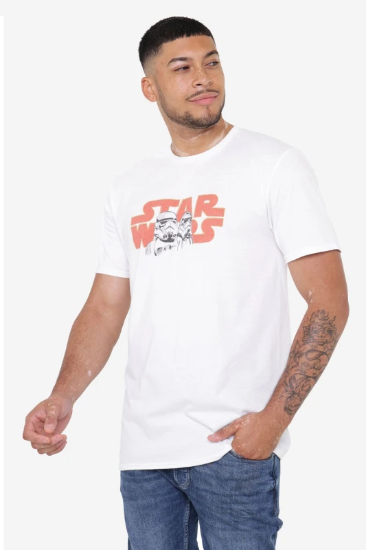Image of Star Wars Men Star Wars Trooper Pair Mens Mens T-Shirt White Size: Medium White M Male 5052777744620