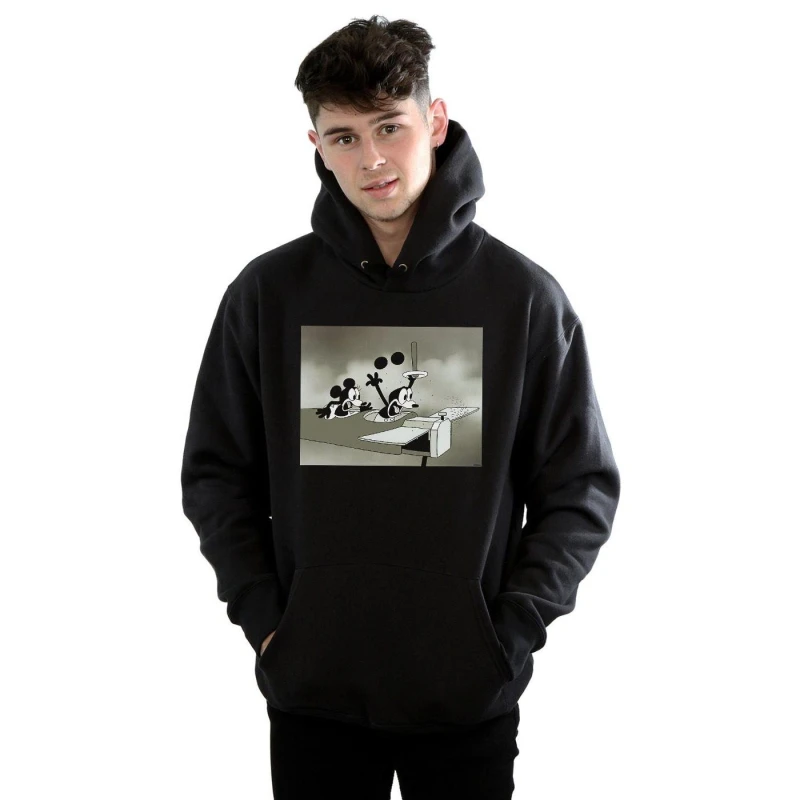 Image of Disney Men Mickey Mouse Crazy Pilot Hoodie in Black Size: Small Black S Male 5057981646760