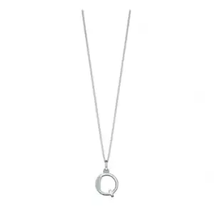 Image of Beginnings Sterling Silver Art Deco Initial Q Cubic Zirconia Pendant P4739C