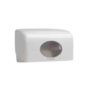 Image of Small Roll Double Toilet Roll Dispenser 6992 1 x White Toilet Paper Dispenser