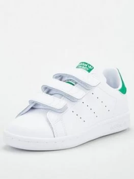 Image of adidas Originals STAN SMITH CF Childrens Trainer, White/Green, Size 2