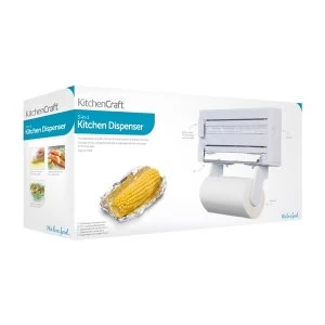 Image of KitchenCraft 3-in-1 Cling Film Kitchen Foil Dispenser Paper Towel Holder