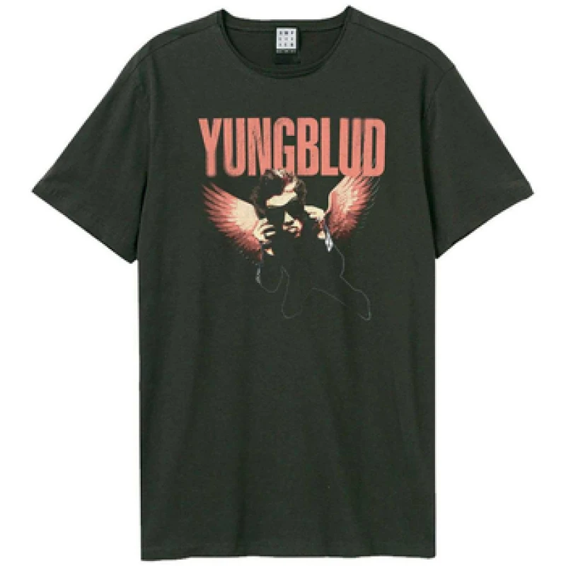 Image of Amplified Mens Wings Yungblud T-Shirt in Charcoal Size: XS Charcoal Male XS