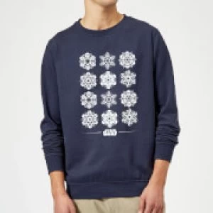 Image of Star Wars Snowflake Christmas Sweatshirt - Navy - M