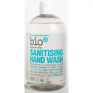 Image of Bio-D Sanitising Fragrance Free Hand Wash 500ml (Fragrance Free)