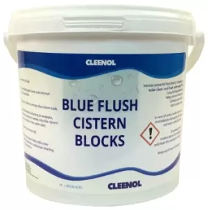 Image of Blue Flush Cistern Blocks - Tub of 24 082Blue CLEENOL