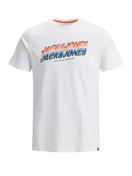 Image of JACK & JONES Multi-coloured Logo T-Shirt Men White