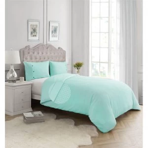 Image of La Residence Waffle Duvet Set - Tiff Blue