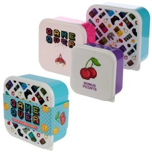 Image of Game Over Design Set of 3 Plastic Lunch Boxes