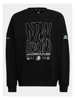 Image of adidas Loose Fit Arkd3 Crew Sweatshirt - Black, Size 9-10 Years