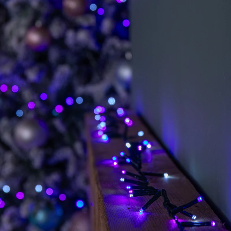Image of 37.5m 1500 LED TreeBrights Christmas String Lights with Timer in Blue, White & Purple