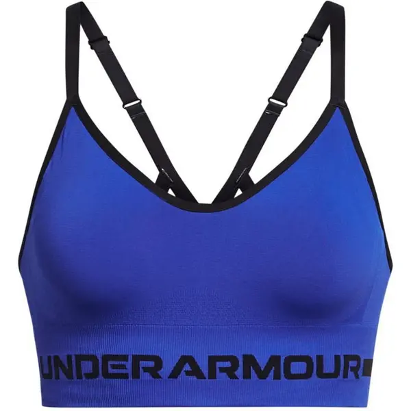 Image of Under Armour Seamless Low Impact Longline Sports Bra - Blue 16