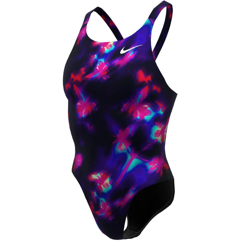Image of Nike Hydrastrong Multi Print Fastback One Piece Black female 8 (XS)