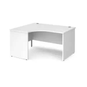 Image of Office Desk Left Hand Corner Desk 1400mm White Top And Panel End Leg Maestro 25