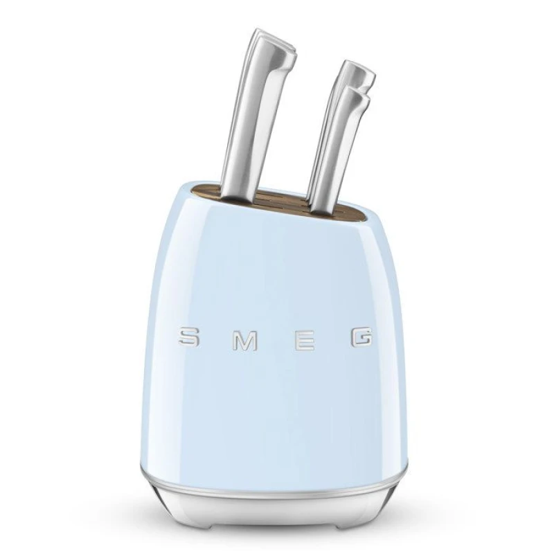 Image of Smeg KBSF02PB Knife Block Set in Pastel Blue KBSF02PB