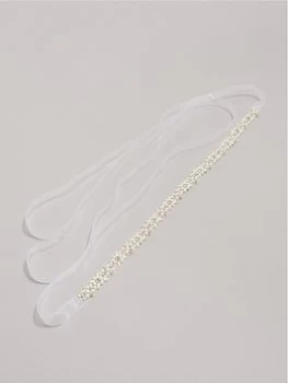 Image of Quiz Bridal White Pearl Belt - 1