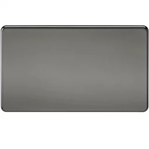 Image of KnightsBridge Screwless 2G Blanking Plate Black Nickel