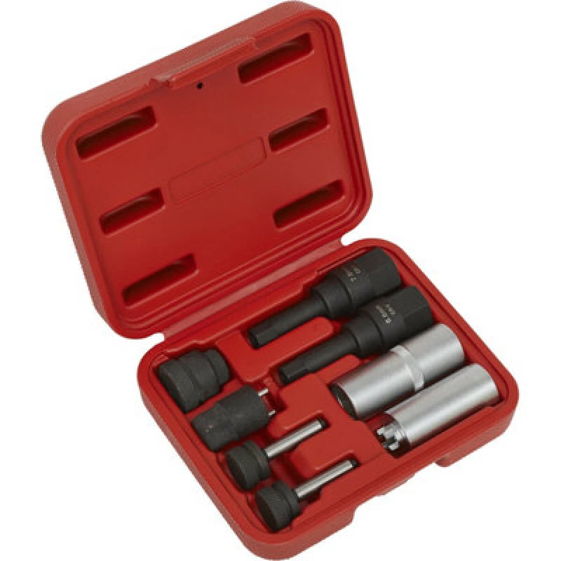 Image of Loops 8 Piece Diesel Injector Repair Socket Set - Hex Security Bits - 1/2" Sq Drive Multi