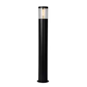 Image of Fedor Modern Tall Bollard Light Outdoor - 1xE27 - IP44 - Black