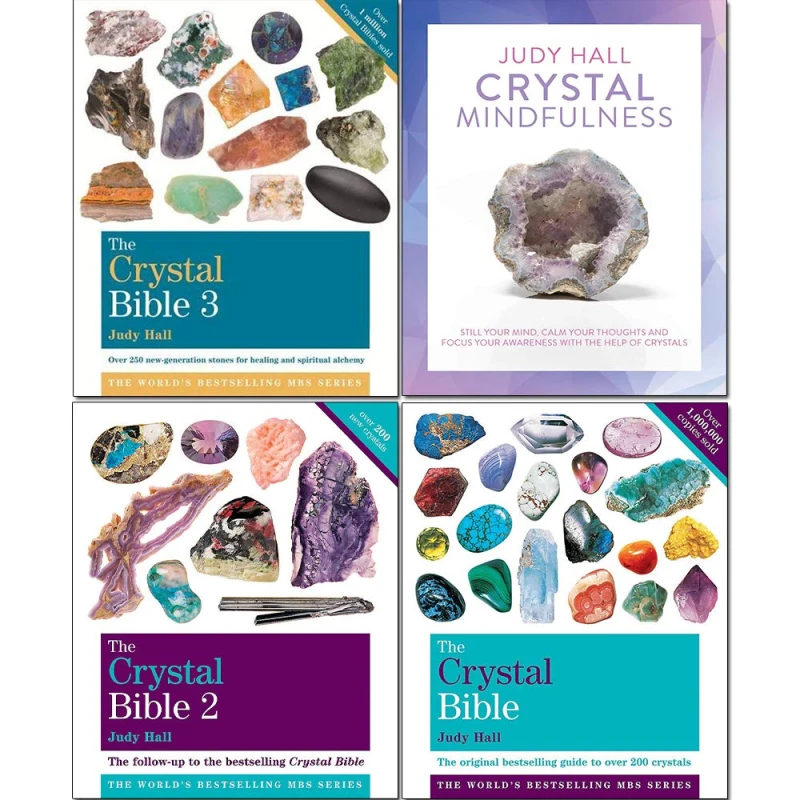 Image of Crystal Bible 4 Book Collection Judy Hall Paperback Edition Complete Crystal Healing Library Judy Hall Books