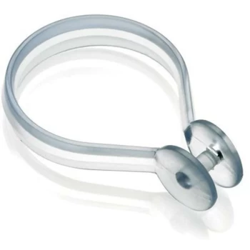 Image of Clear Button Shower Curtain Rings Hooks Universal Pack of 12 AK142232 - Croydex