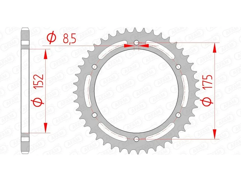 Image of AFAM Steel Standard Rear Sprocket 12301 - 520