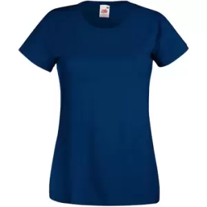 Image of Womens/Ladies Value Fitted Short Sleeve Casual T-Shirt (X Small) (Airforce Blue)