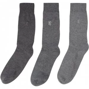 Image of Pringle 3 Pack Plain Socks - Grey