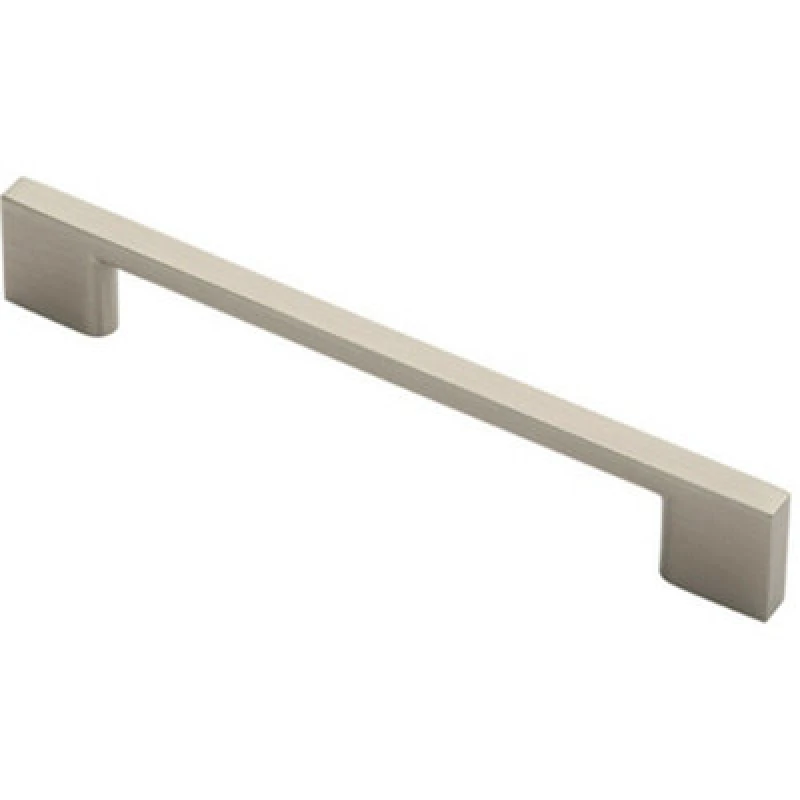 Image of Loops Slim D Shape Pull Handle 152 x 7.5mm 128mm Fixing Centres Satin Nickel Metallics unisex