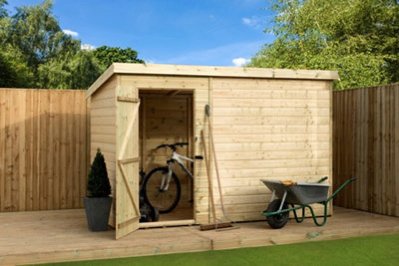 Image of Empire Sheds Empire 1000 Pent 9X3 Pressure Treated Tongue And Groove Wooden Garden Shed Door Left (9' X 3' / 9ft X 3ft) (9X3)
