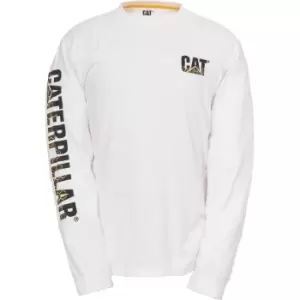 Image of Caterpillar Mens Custom Banner T Shirt White S