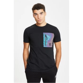 Image of 11 Degrees Iridescent T Shirt - Blk/Iridescent
