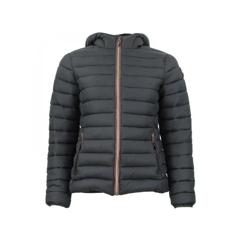 Image of Womens Peak Mountain Fine Hooded Puffer Noir Female S