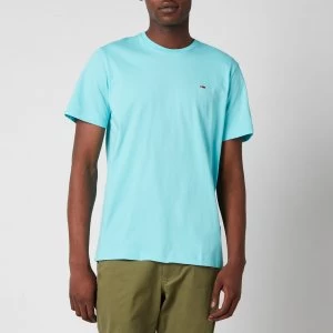 Image of Tommy Jeans Mens Classic Logo T-Shirt - Chlorine Blue - S