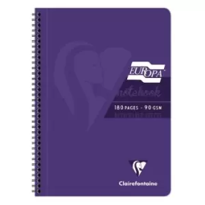 Image of Exaclair Clairefontaine Europa A4 Notebook Purple, 180 Pages, 90gsm