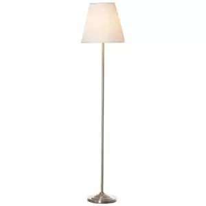 Image of Homcom Modern Steel Floor Lamp With Pleated Fabric Lampshade For Home Office