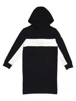 Image of Barbour International Girls Monaco Hoodie Dress - Black, Size 14-15 Years, Women