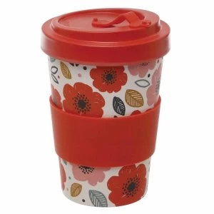 Image of Poppy Fields Reusable Screw Top Bamboo Composite Travel Mug