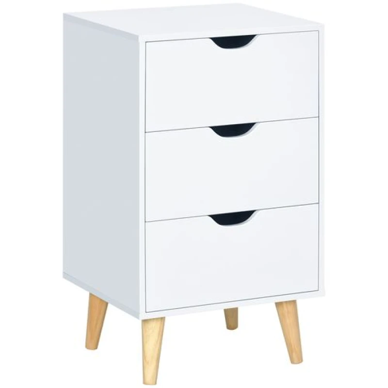 Image of HOMCOM Chest of Drawers, 3 Drawer Unit Storage Chest Bedroom, Cream White, Cream 831-594V80CW